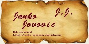 Janko Jovović vizit kartica